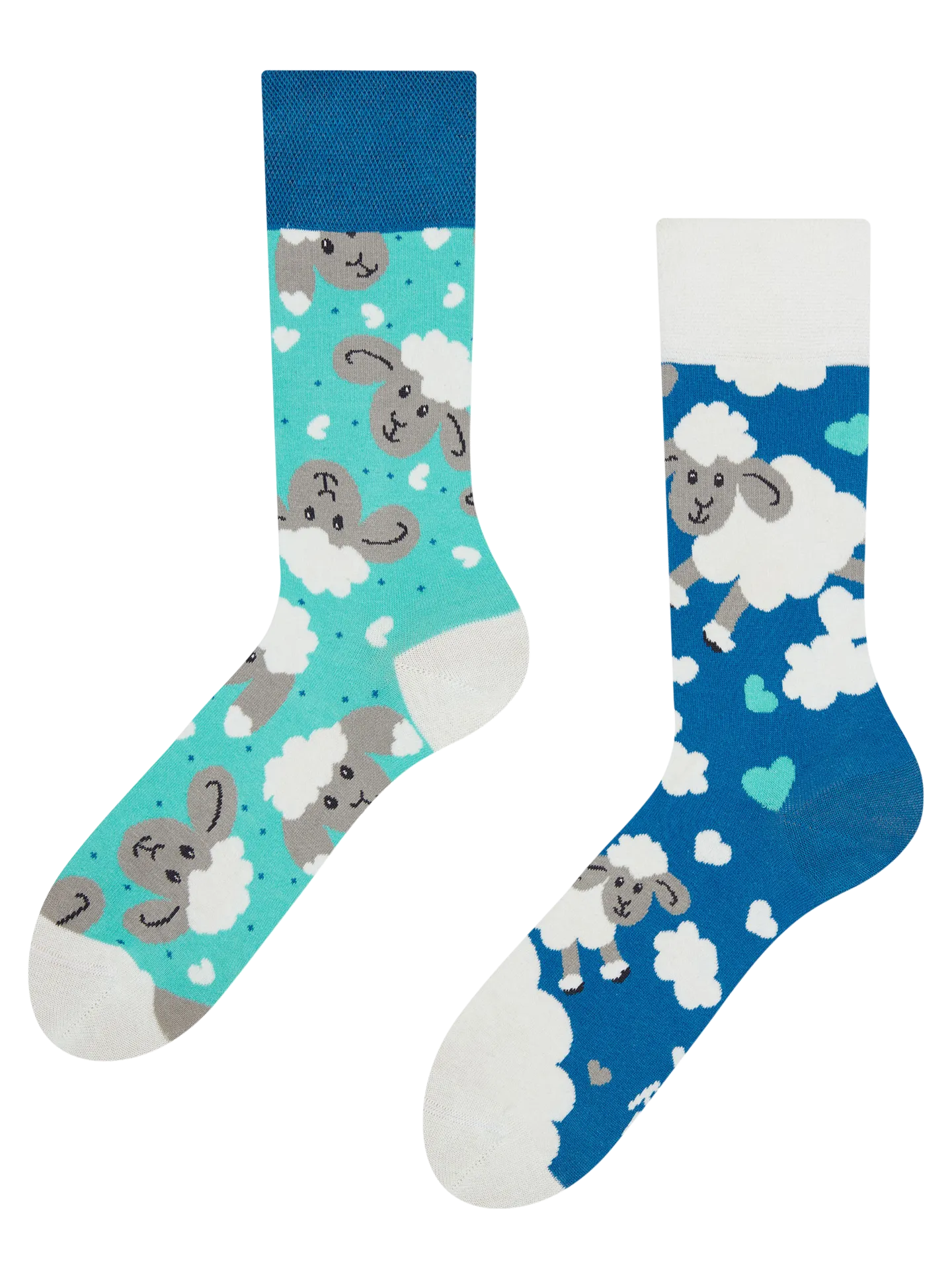 Lustige Socken - Schafe und Wolken