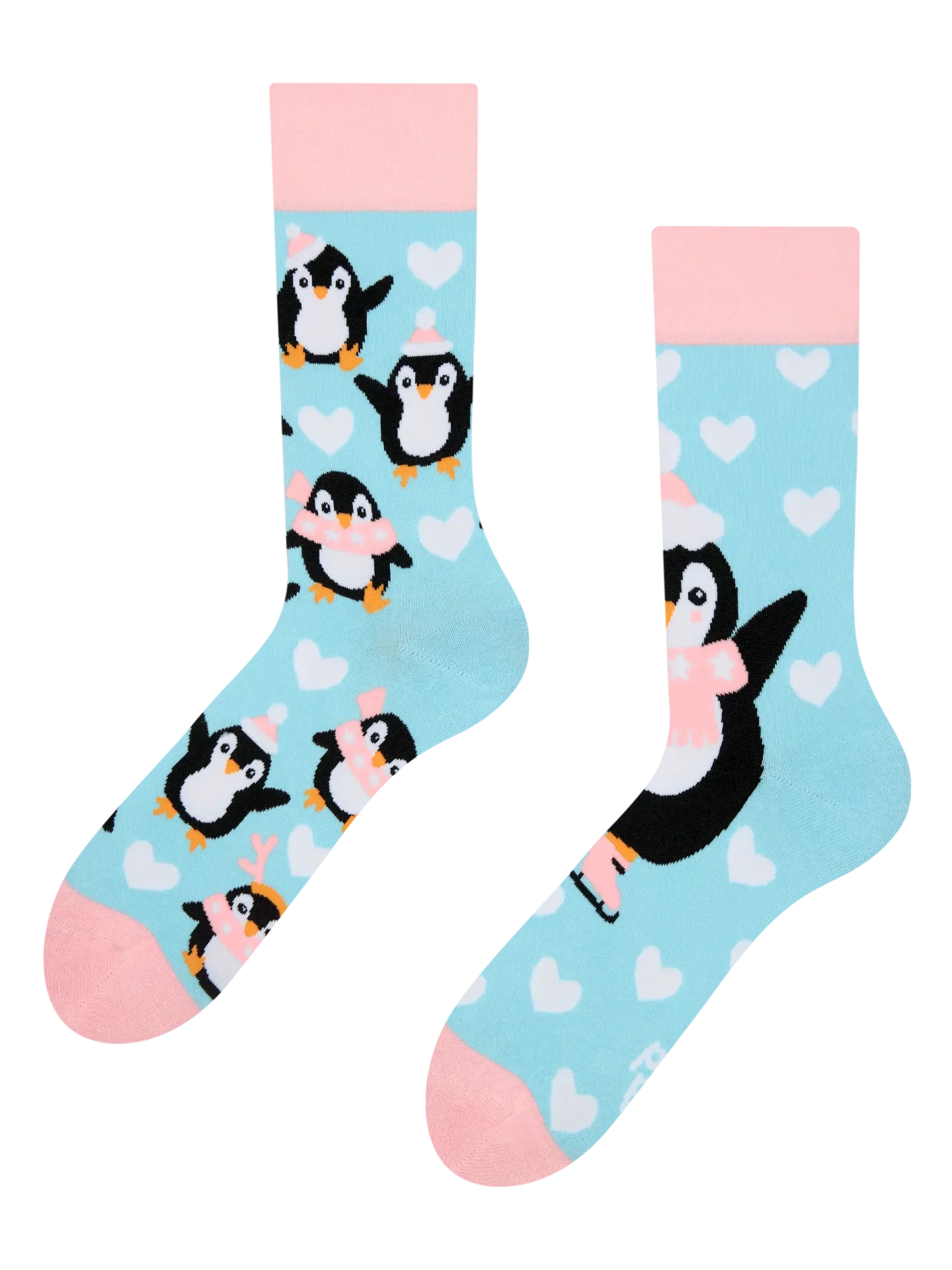 Lustige Socken Eislaufender Pinguin