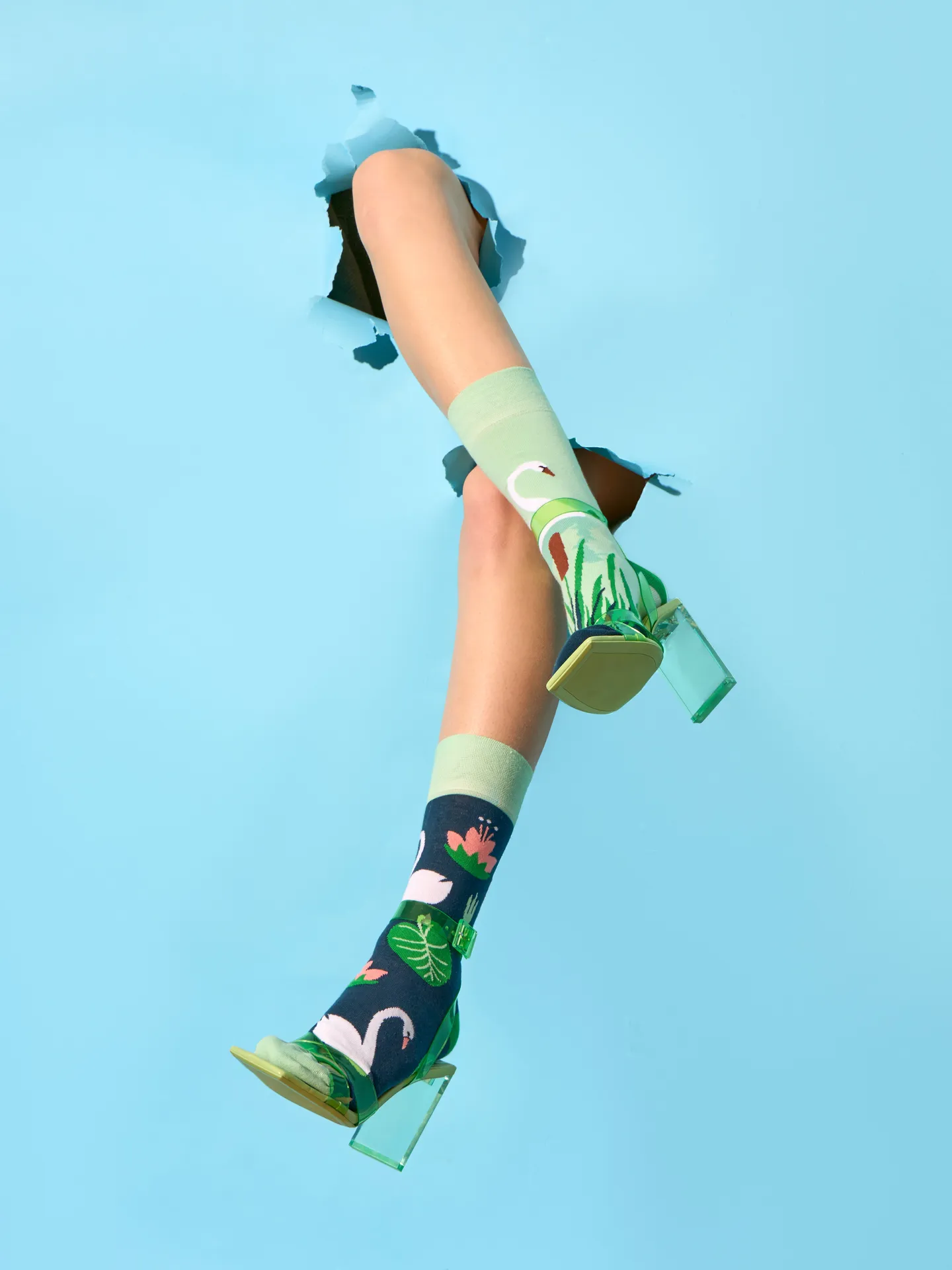 Lustige Socken Weißer Schwan - Image 4