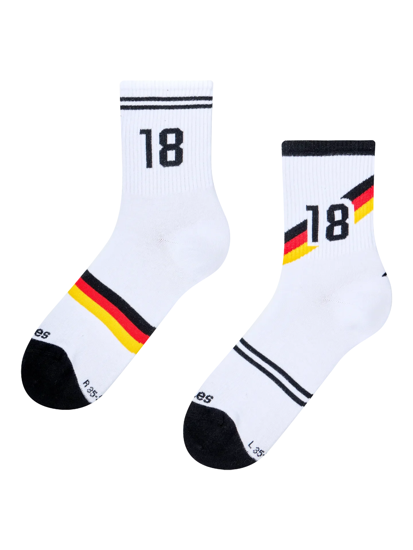 Gerippte Mid-Calf-Socken Deutsche Fußballlegende