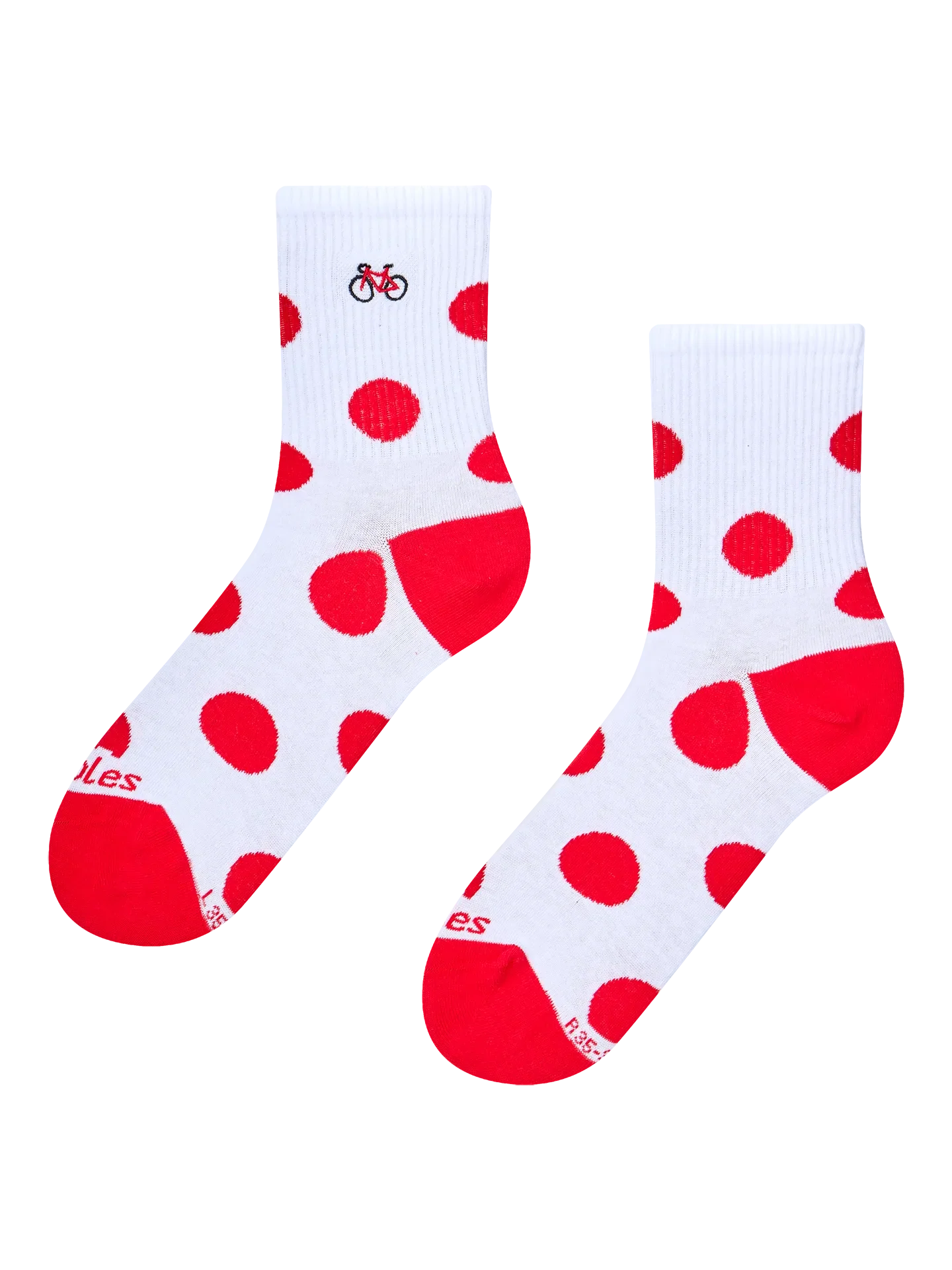 Gerippte Mid-Calf-Socken Gepunkteter Radfahrer