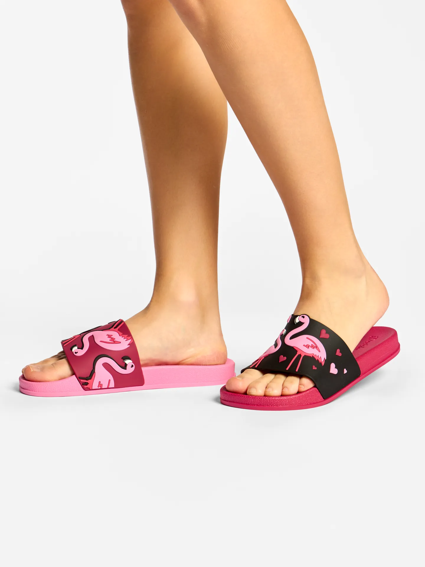 Lustige Pantoletten Flamingos und Herzen - Image 5