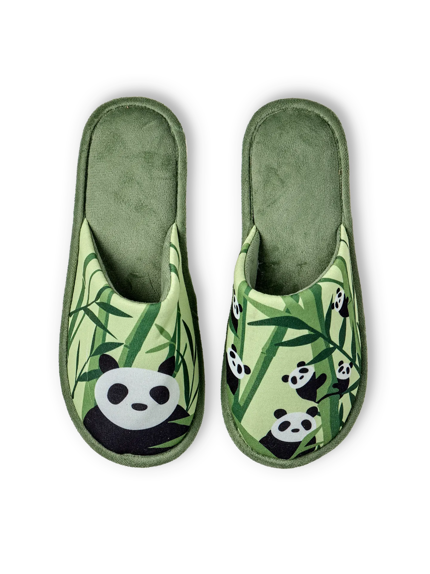 Lustige Hausschuhe Pandas und Bambus