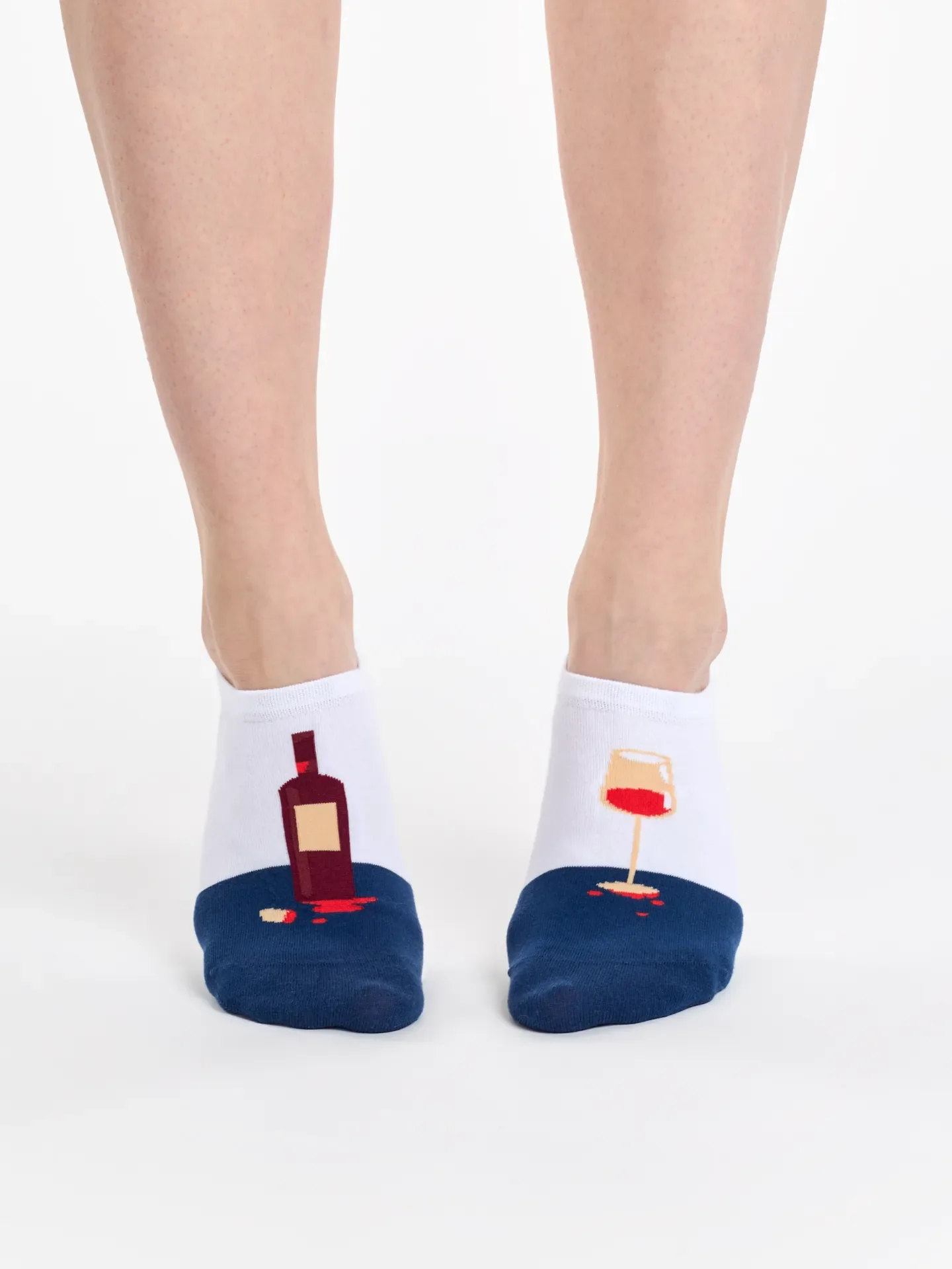 Lustige Sneakersocken Flasche Wein - Image 4