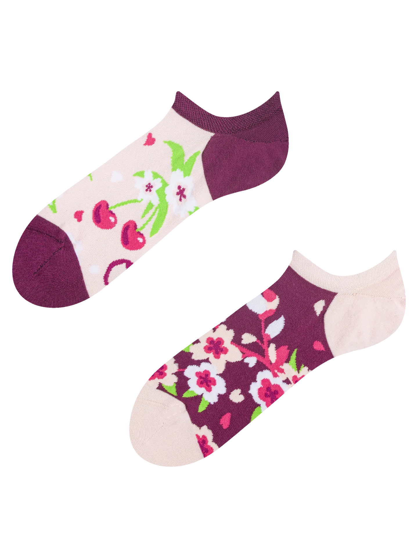 Lustige Sneakersocken Kirschblüte