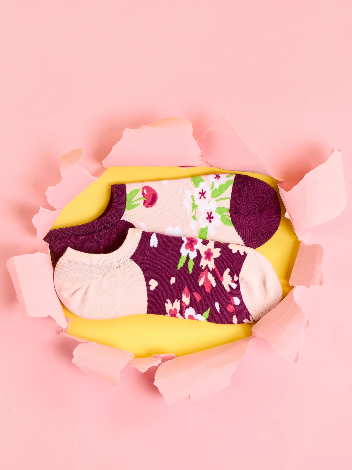 Lustige Sneakersocken Kirschblüte - Image 5