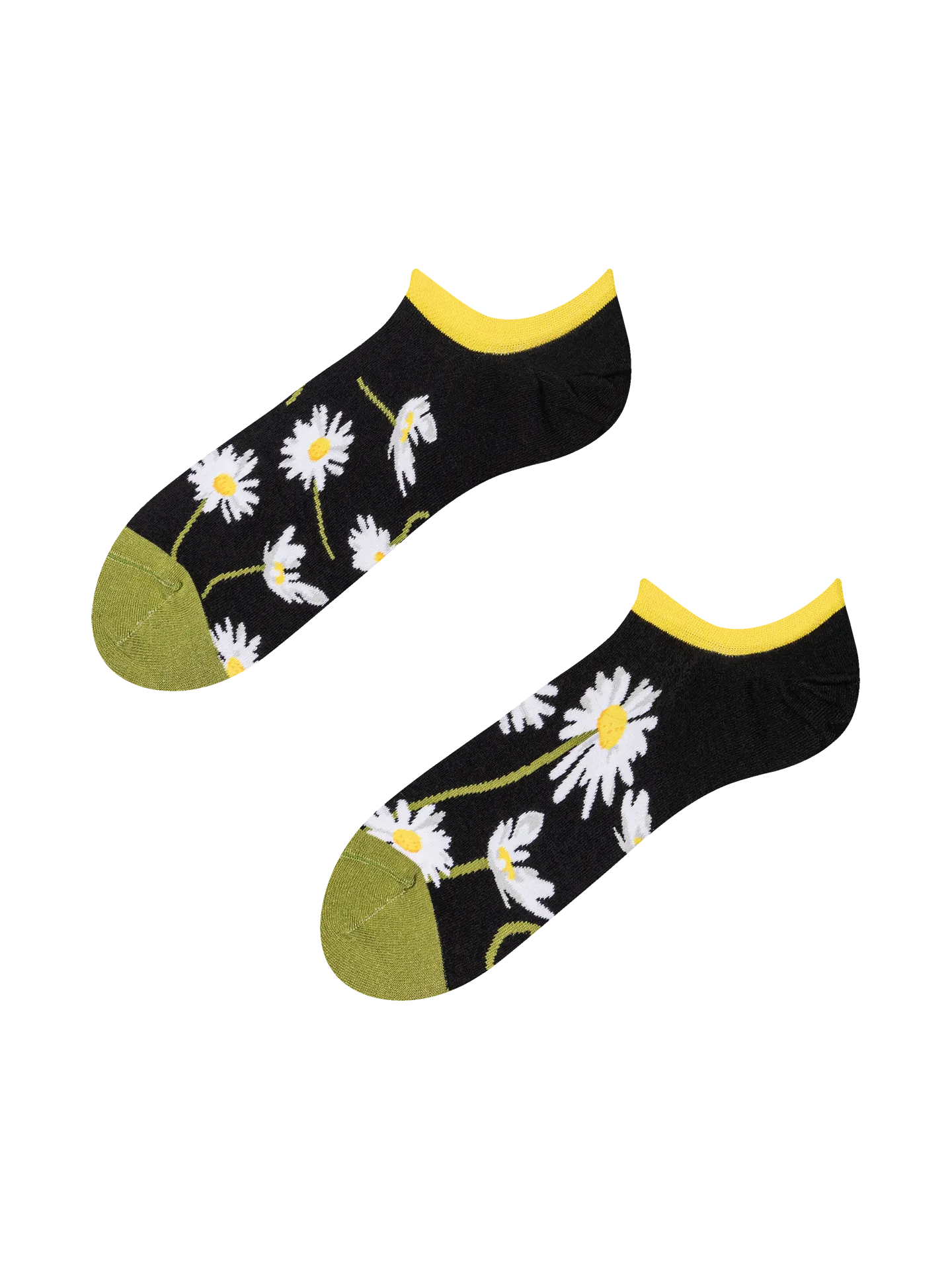 Lustige Sneakersocken Gänseblümchen in der Nacht