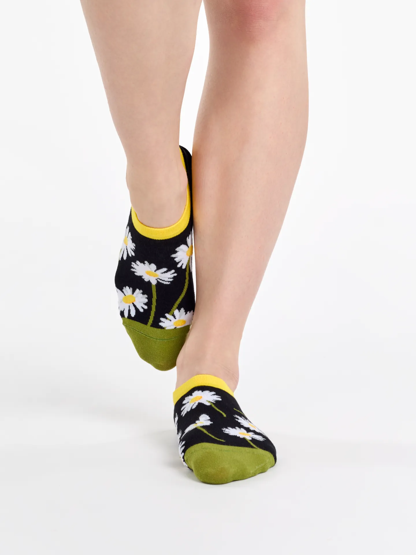 Lustige Sneakersocken Gänseblümchen in der Nacht - Image 2