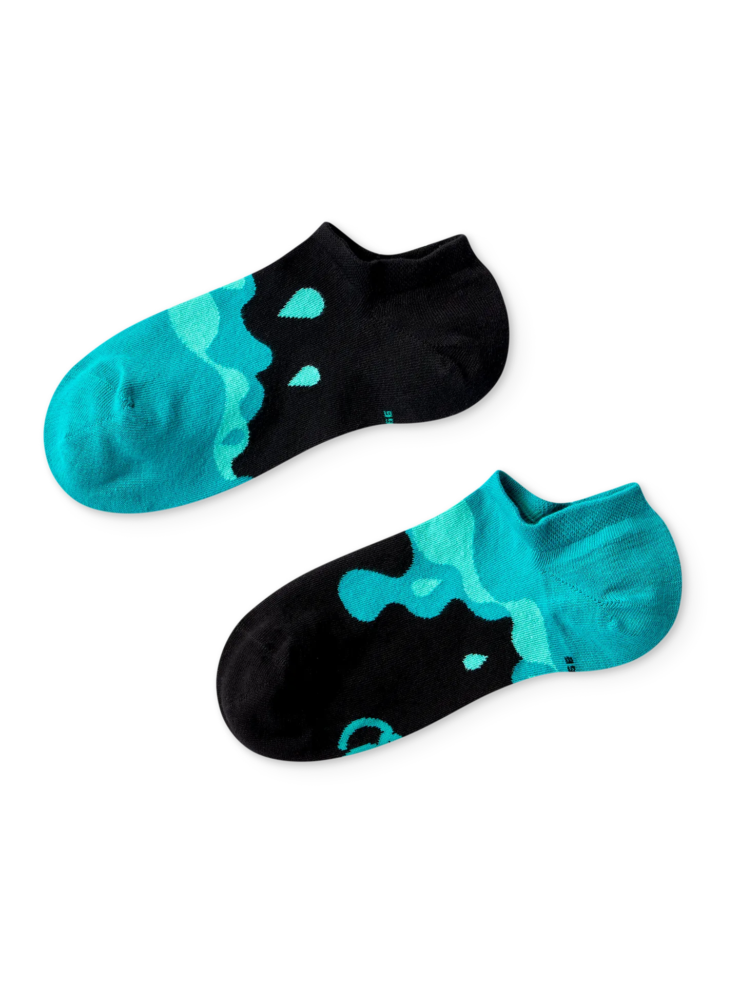 Lustige Sneakersocken Türkisfarbene Tropfen