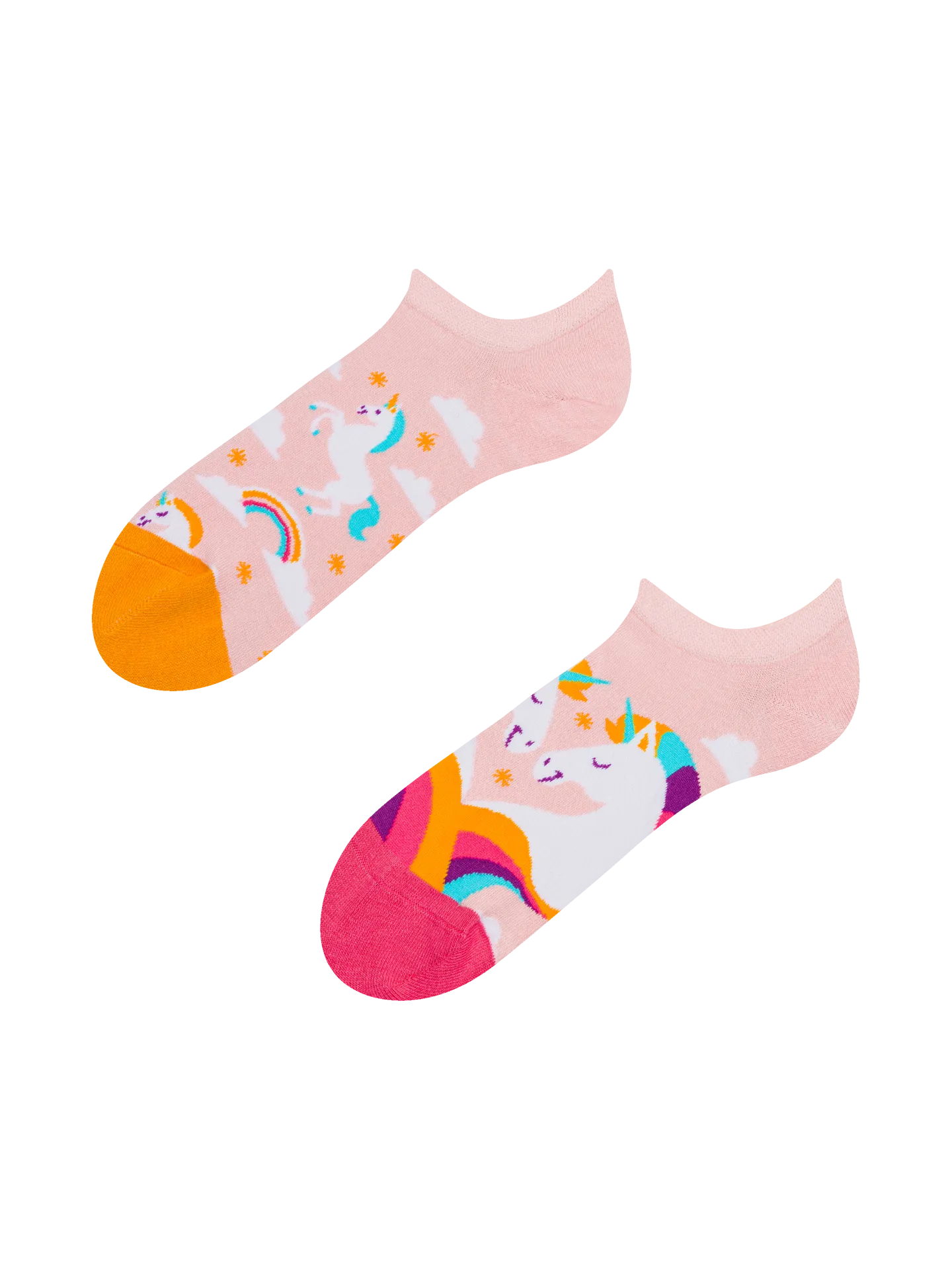 Lustige Sneakersocken Einhorn in den Wolken