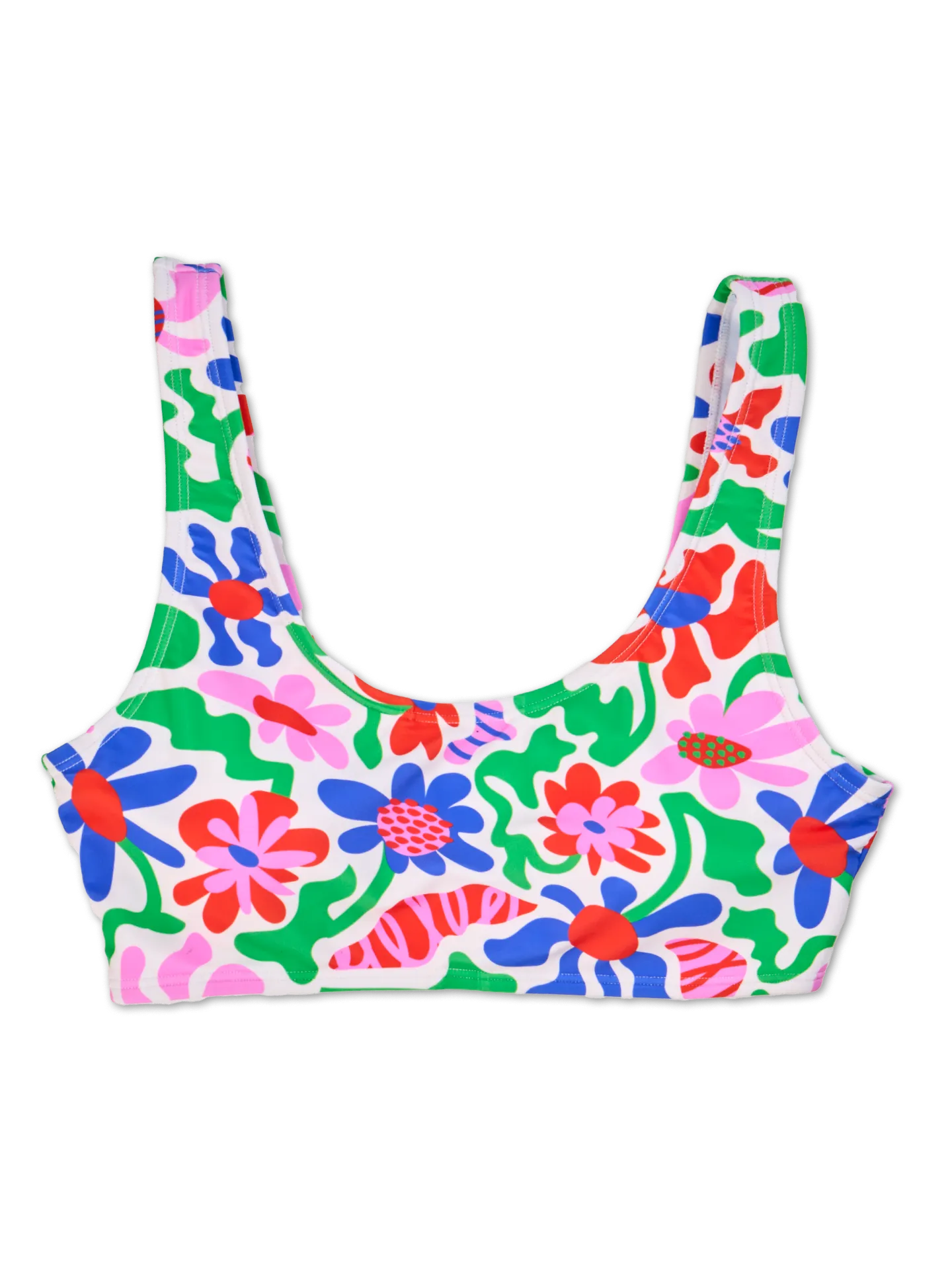 Lustiges sportliches Bikinioberteil Verrückte Blumen