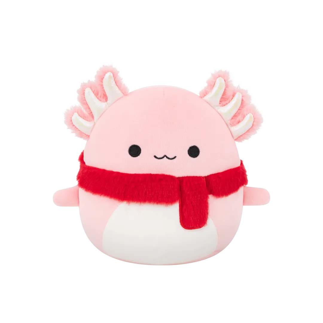 Squishmallows Archie der rosa Axolotl mit flauschigem Schal, 30 cm