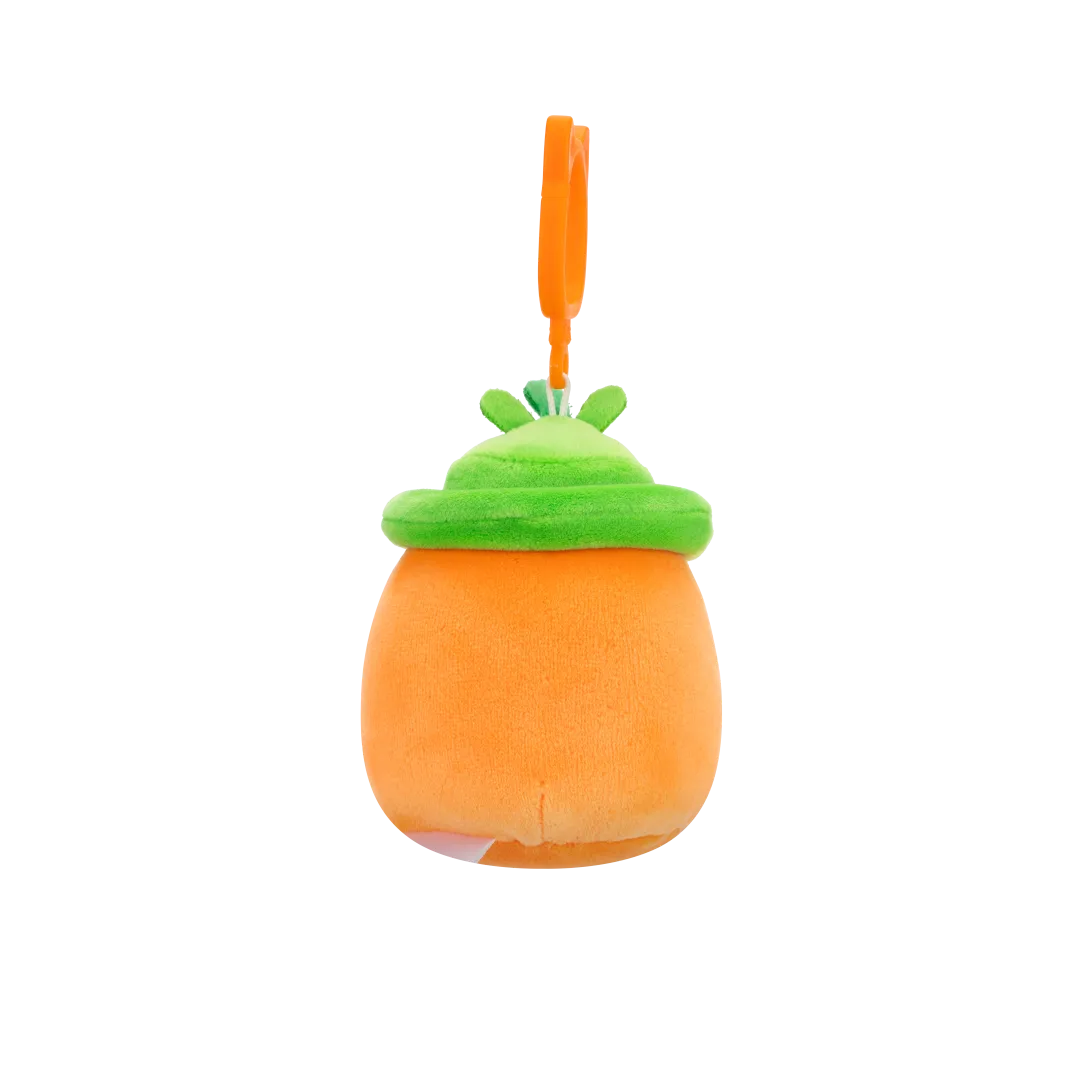Squishmallows Clip-On Caroleena die orangefarbene Karotte mit Eimerhut, 9 cm - Image 3
