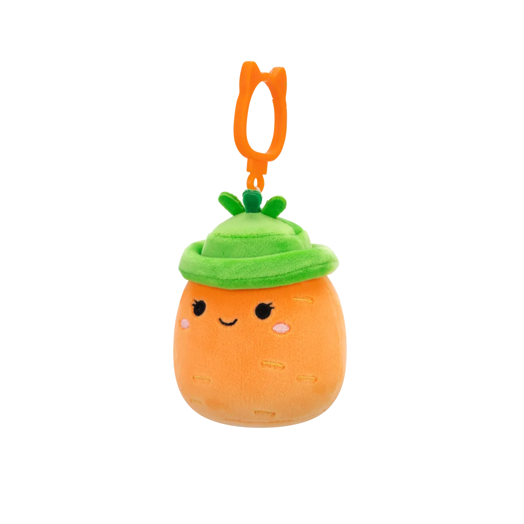 Squishmallows Clip-On Caroleena die orangefarbene Karotte mit Eimerhut, 9 cm - Image 4