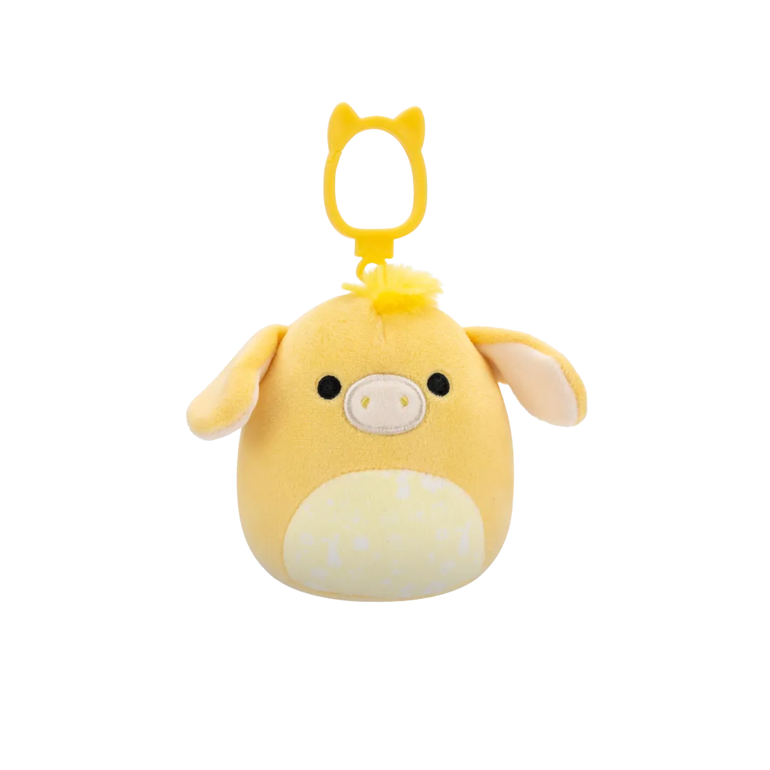 Squishmallows Clip-On Gavyn der gelbe Esel, 9 cm