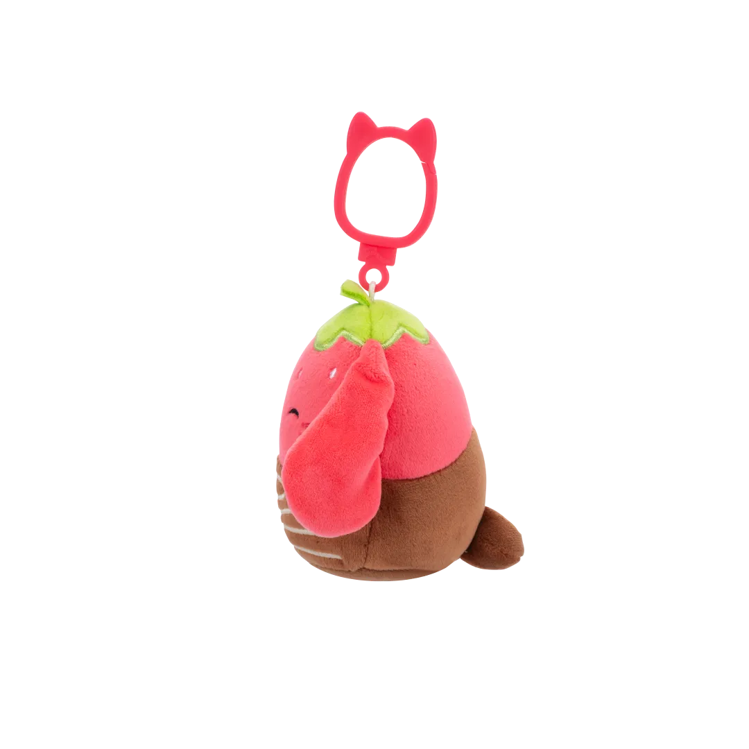 Squishmallows Clip-On Gunda der schokoladenüberzogene Erdbeerhase, 9 cm - Image 2