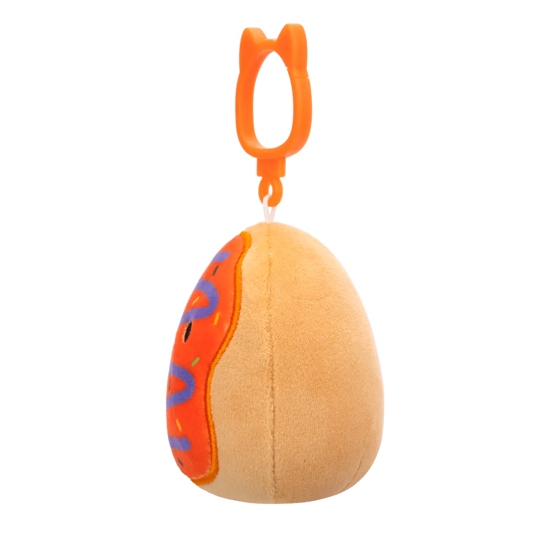 Squishmallows Clip-On Jay der orangefarbene Donut mit violettem Nieselregen, 9 cm - Image 3