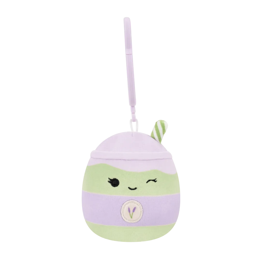 Squishmallows Schlüsselanhänger Latchmi der Lavendel-Matcha-Latte, 9 cm