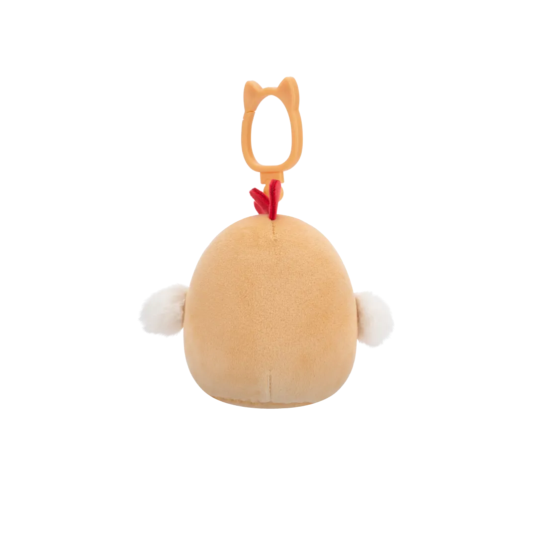 Squishmallows Clip-On Rutie der braune Hahn mit Blumenbauch, 9 cm - Image 3