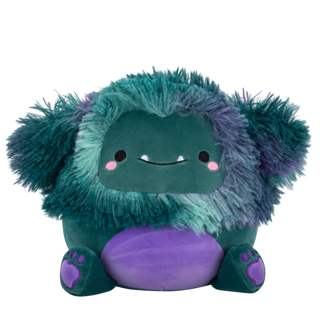 Squishmallows JT der dunkle blaugrüne Bigfoot mit lila Bauch, 20 cm
