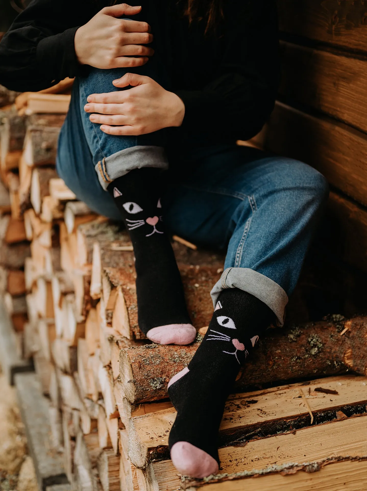 Lustige warme Socken Katzenblick - Image 2
