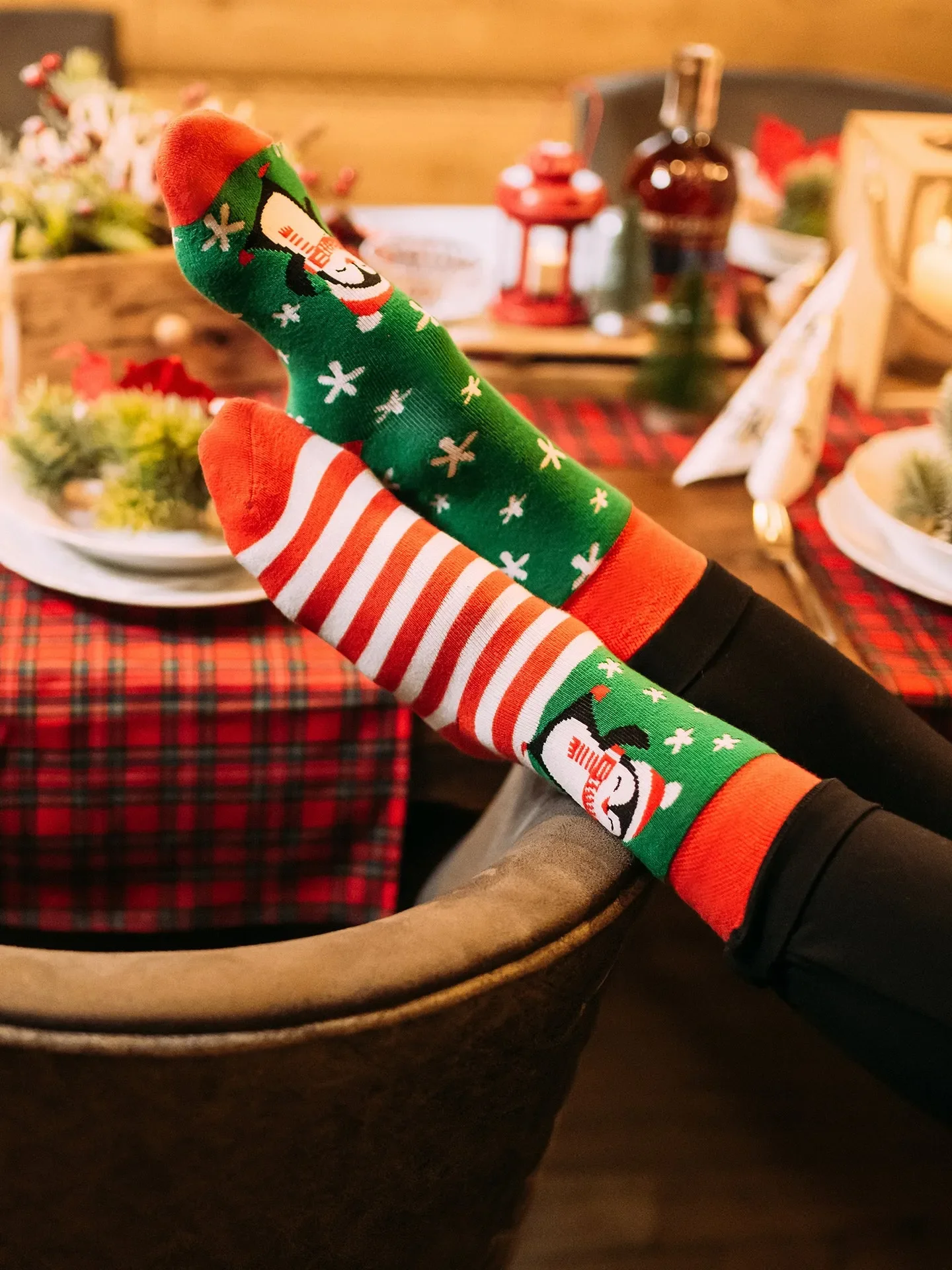 Lustige warme Socken Hallo Pinguin - Image 2