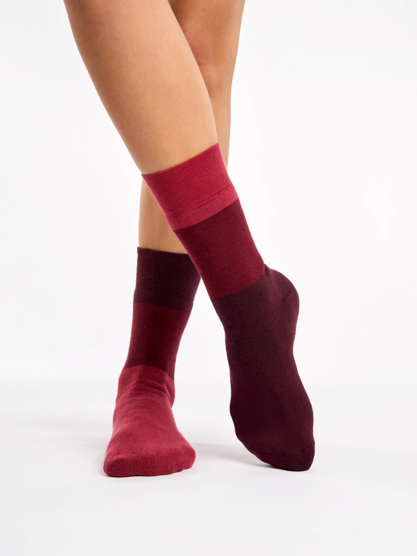 Warme Socken Kastanienbraun Dreifarbig - Image 2