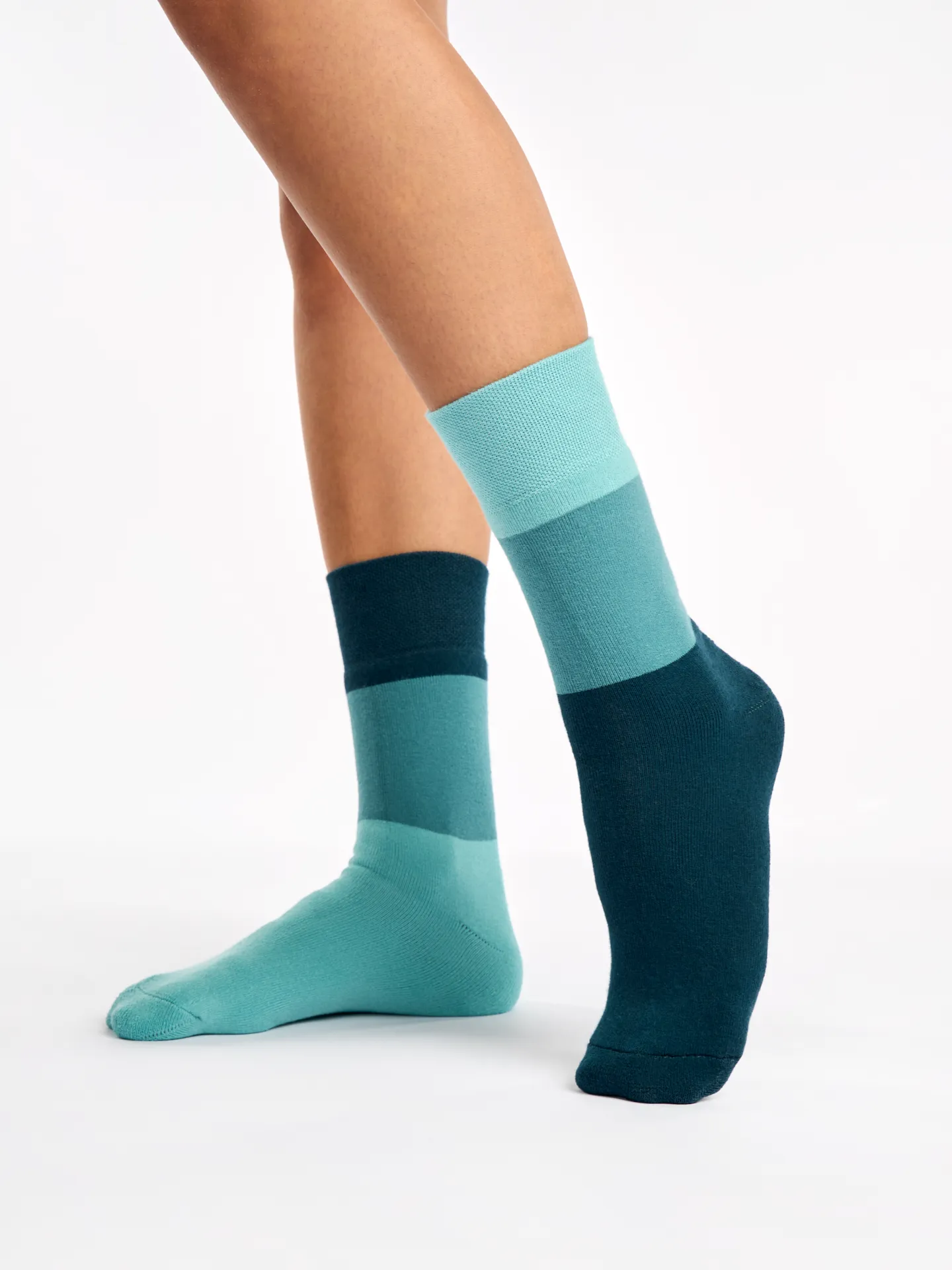 Warme Socken Ozeanblau Dreifarbig - Image 4