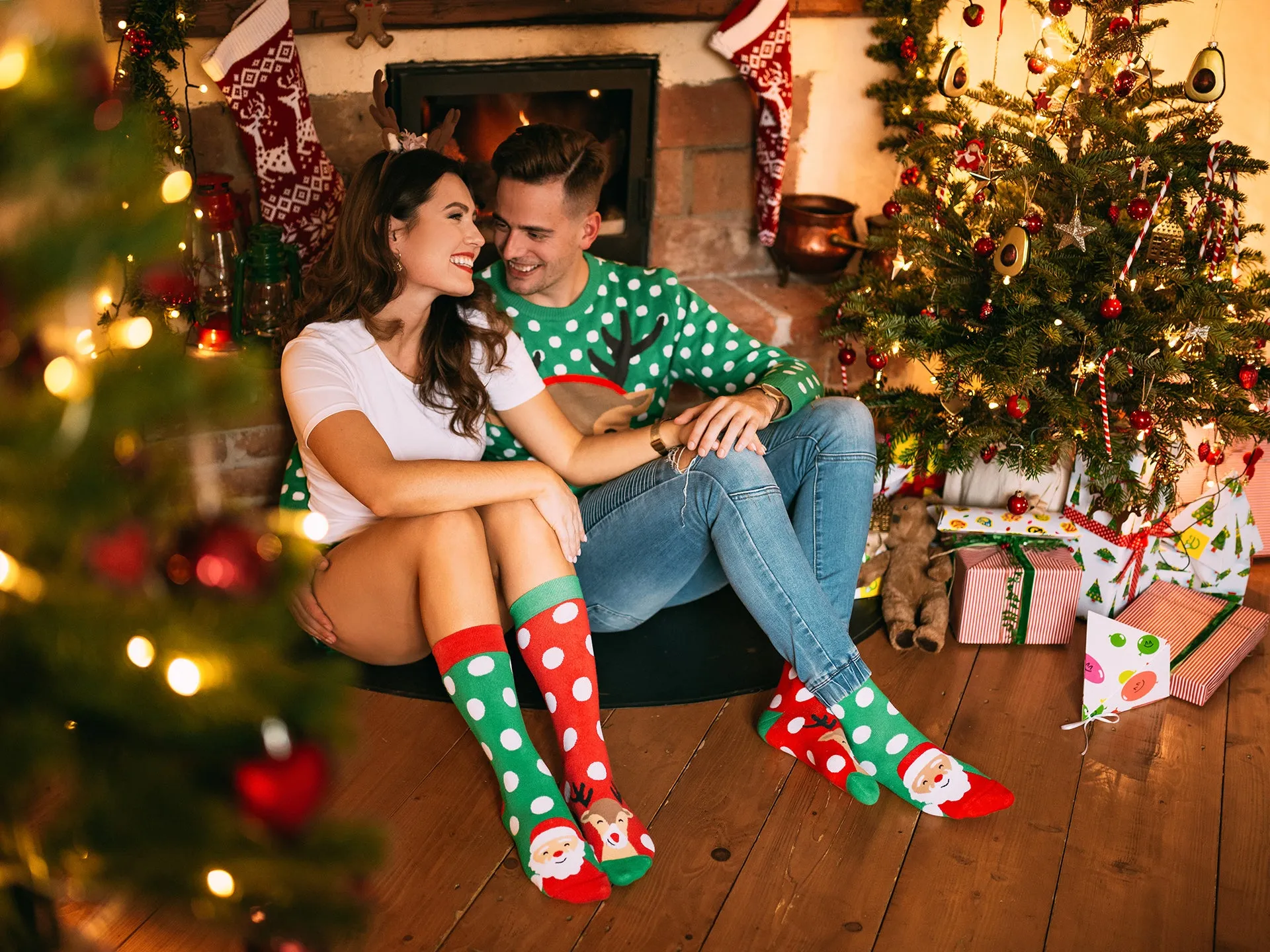 Lustige warme Socken Santa und Rudolf - Image 2