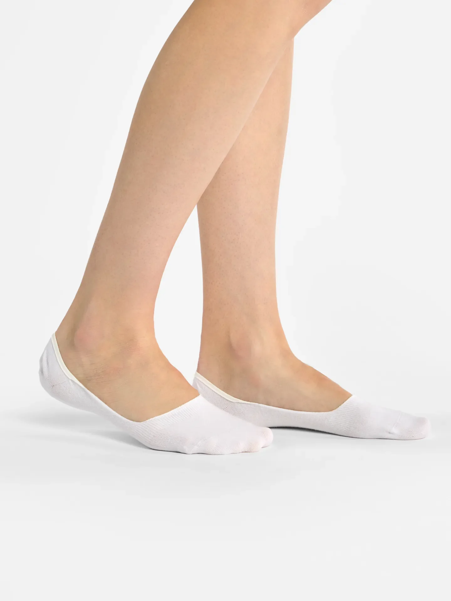 3er-Pack No-Show-Socken aus Baumwolle Weiß Klassisch - Image 3