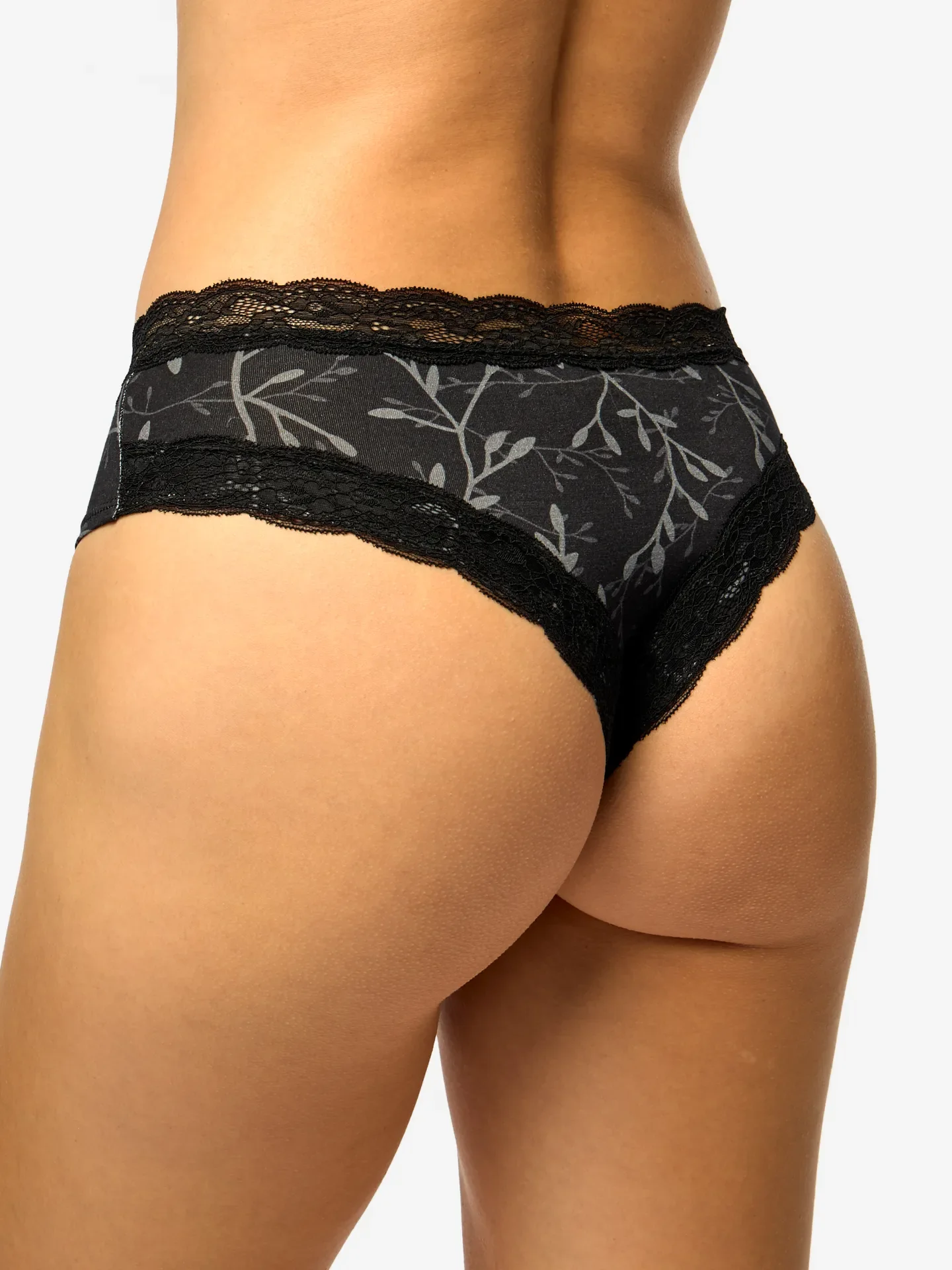 Spitzenhöschen für Frauen Graue Blätter - Image 2