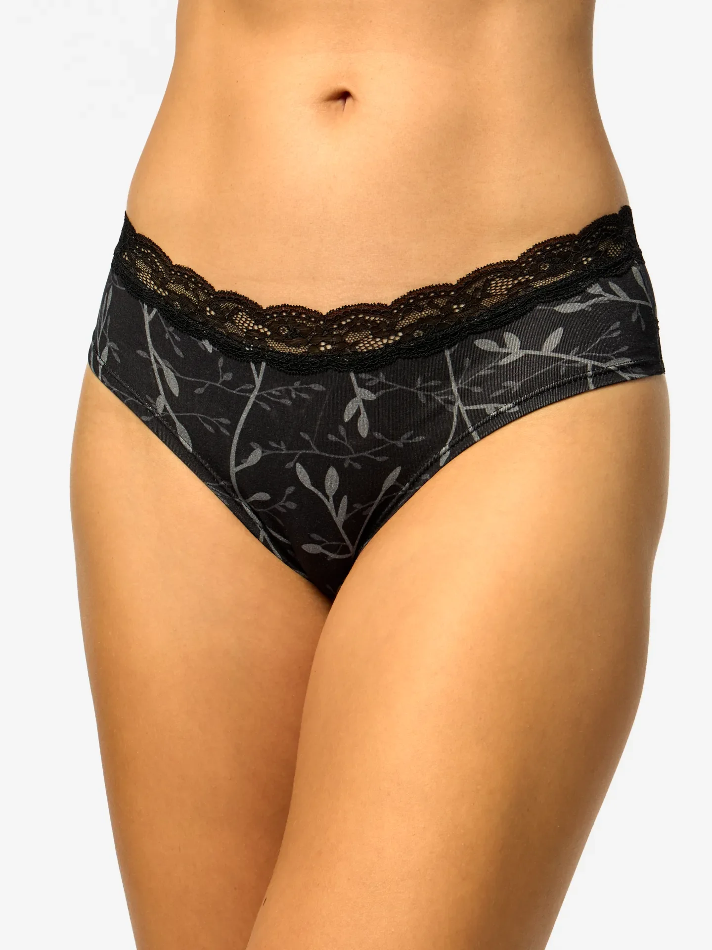 Spitzenhöschen für Frauen Graue Blätter - Image 4
