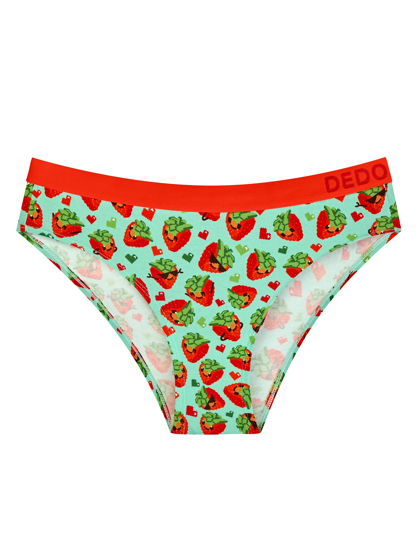 Lustige Modal-Damenhöschen Pixel-Erdbeeren