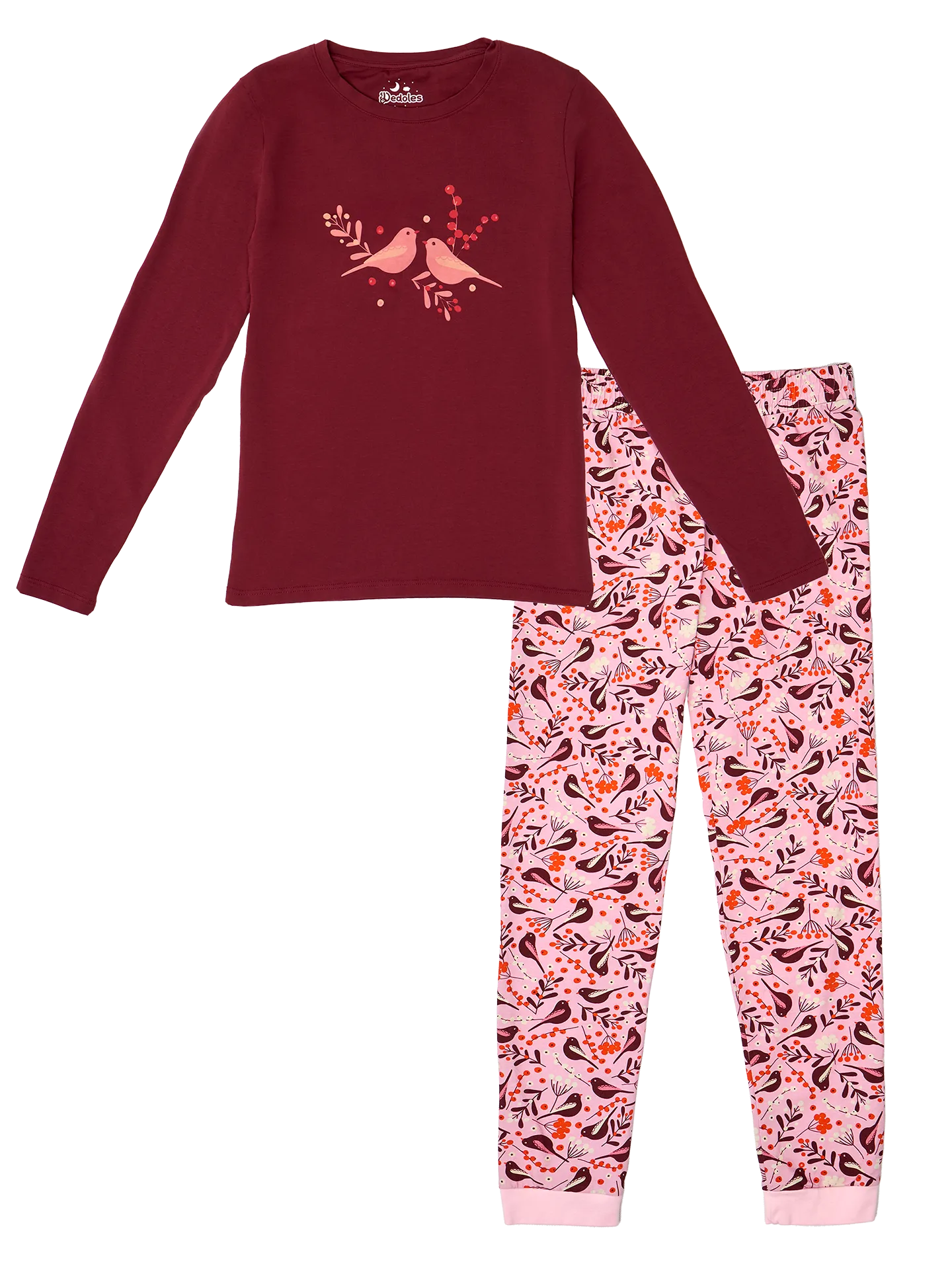 Lustiger Pyjama für Frauen Vögel und Beeren